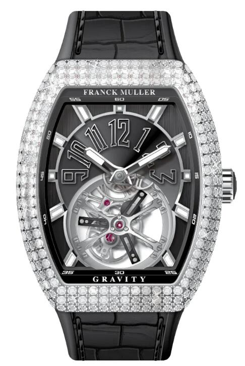 Buy Franck Muller Vanguard Gravity Tourbillon Stainless Steel White Diamonds Replica Watch for sale Cheap Price V 41 T GRAVITY CS D (NR) (AC) (NR NR AC)